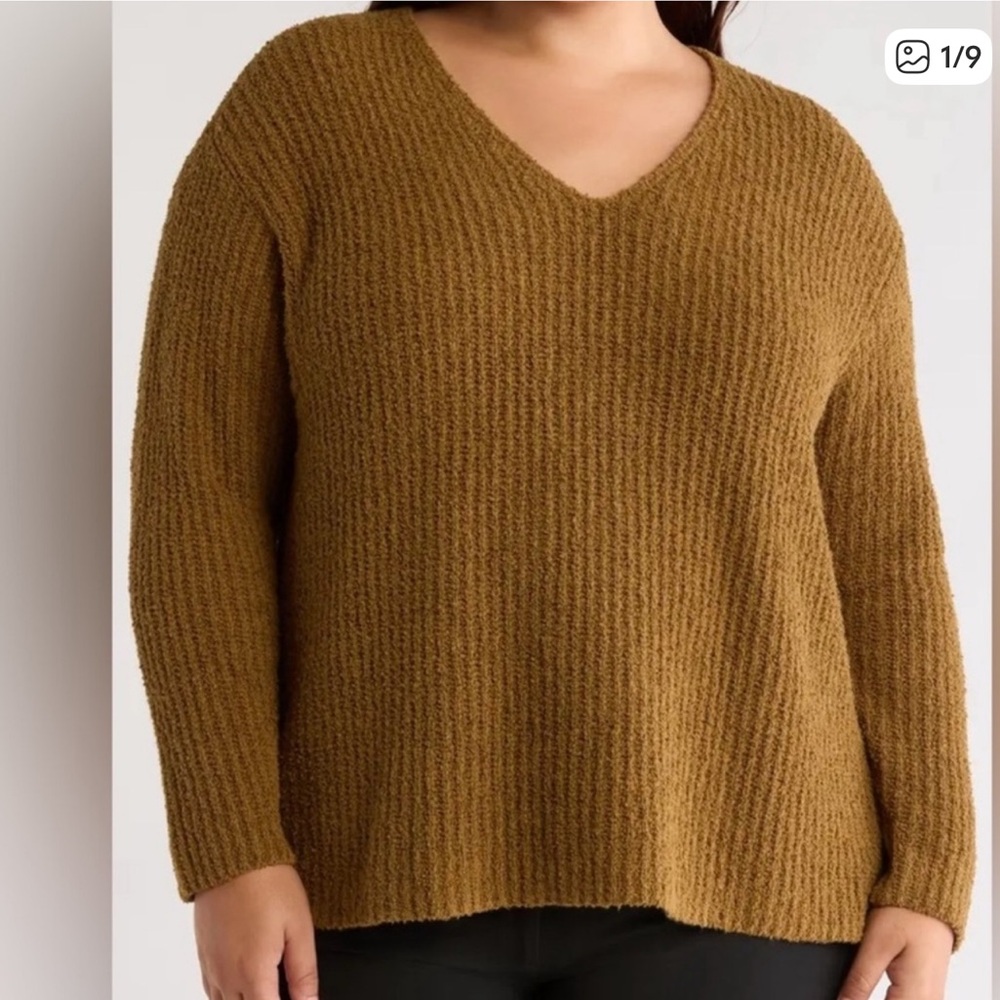 Eileen Fisher Woman Size L V-Neck
Organic Cotton‎ & Cashmere Blend Sweater
NWT
